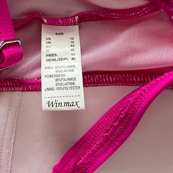 Winmax: Neon Pink One Piece Tummy Coverage Swimsuit. Size 12 NWT. - Picture 11 of 11